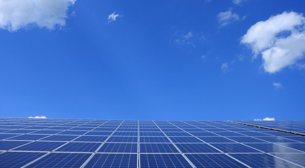 Rows of solar panels